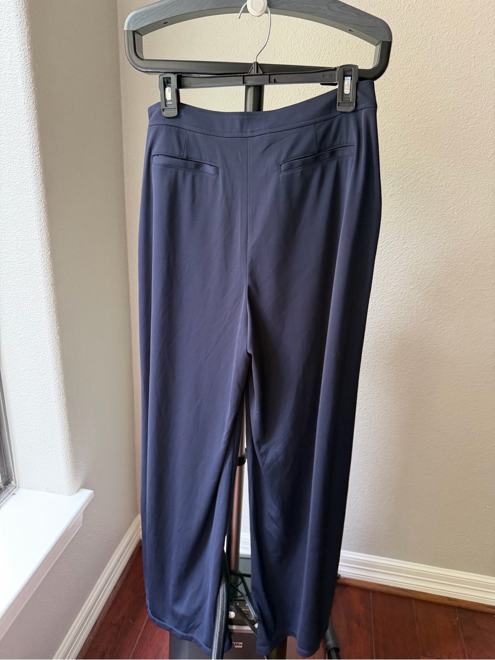 Lauren Ralph Lauren Women's Pleated Stretch Jersey Wide-Leg Pants Navy - Picture 7 of 10